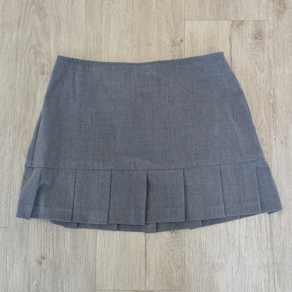 Charlotte Russe Y2k Grey Pleated Mini Schoolgirl Punk Skirt 7/8